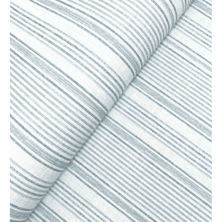 Papel pintado rayas denim efecto lino natural - Kensington Pinstripe 683753