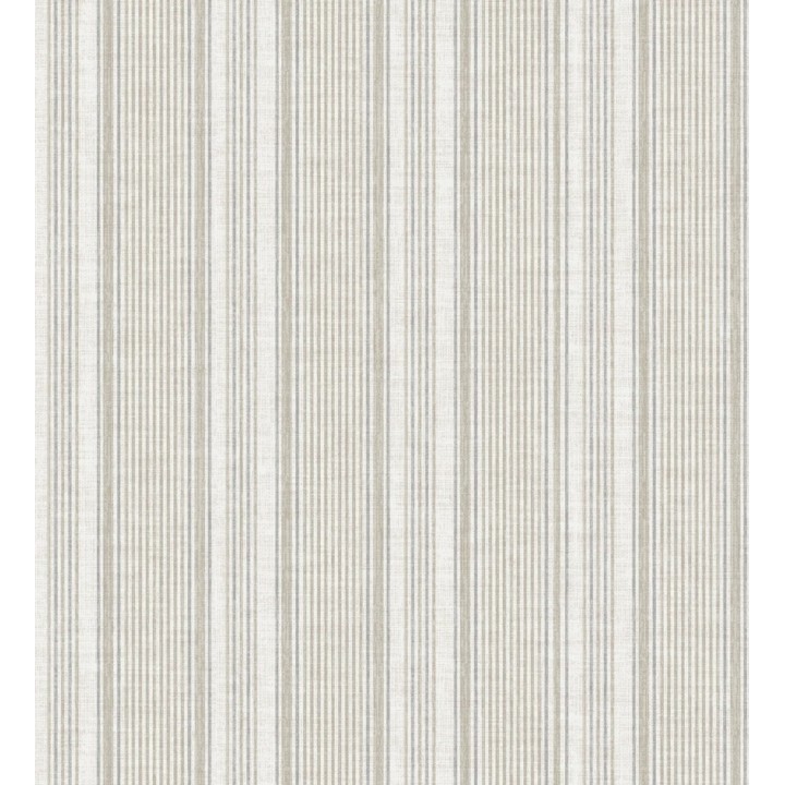 Papel pintado rayas lino gris piedra y arena - Kensington Pinstripe 683754