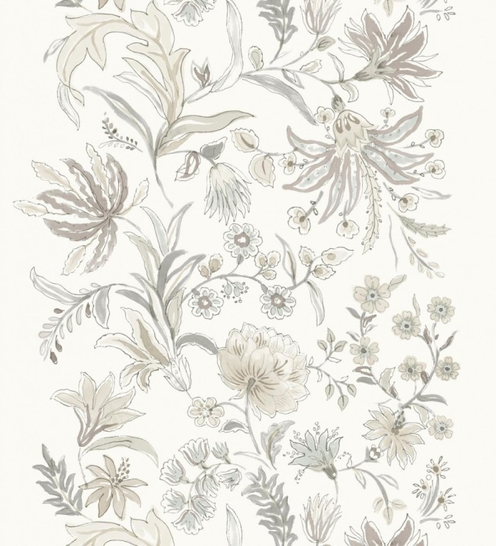 Papel pintado flores acuarela con colores beige y visón - Giverny Painterly 683760