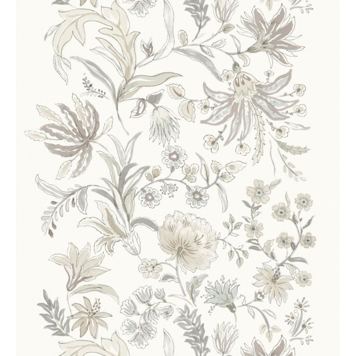 Papel pintado flores acuarela con colores beige y visón - Giverny Painterly 683760