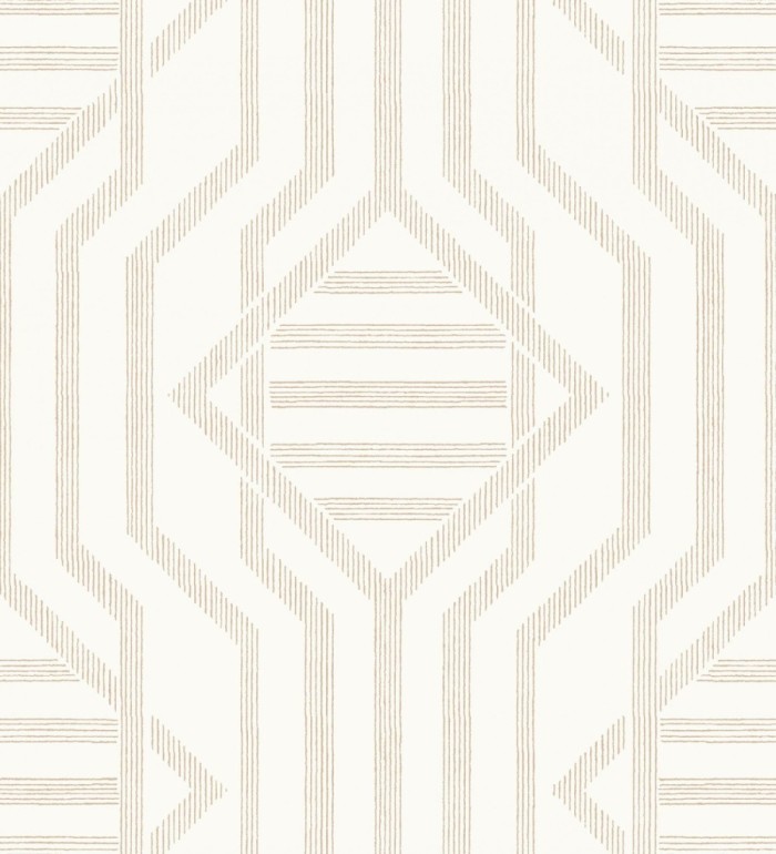 Papel pintado laberinto pictórico color arena - Cambridge Symmetry 683764