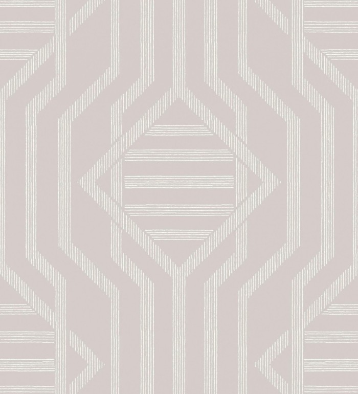 Papel pintado laberinto pictórico fondo rosa - Cambridge Symmetry 683765