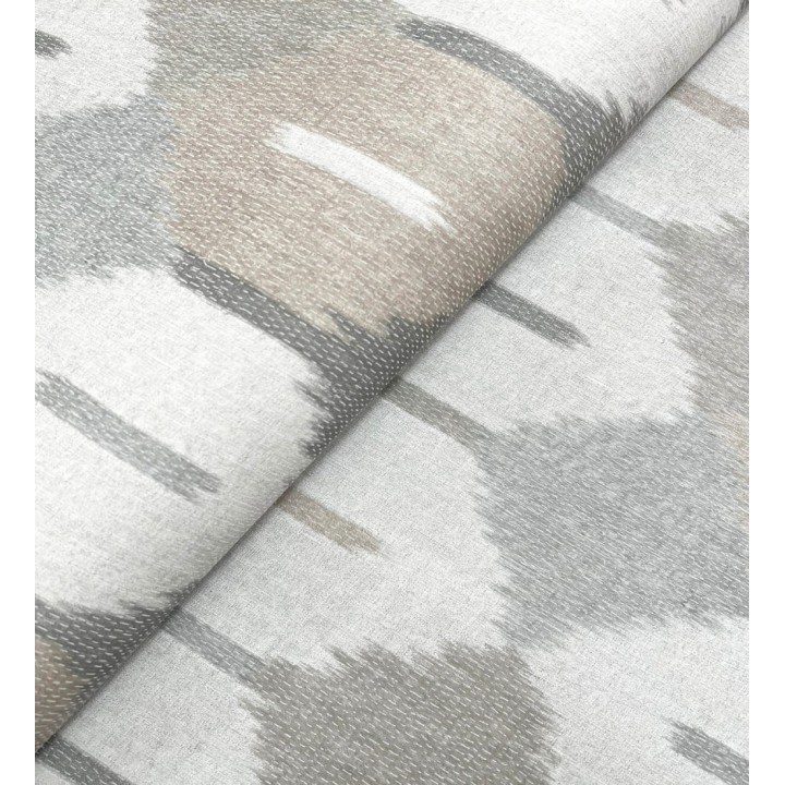 Papel pintado de rombos Ikat colores gris piedra y arena suave - Samarkand Ikat 683769