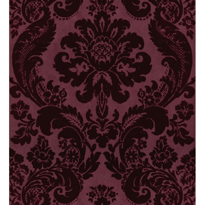 Papel pintado damasco en relieve con terciopelo color burdeos - Adagio 683772