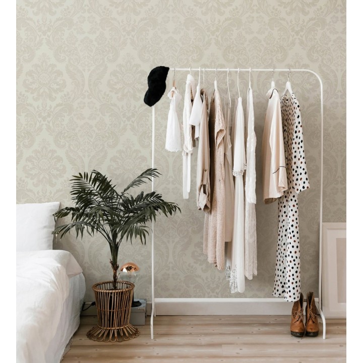 Papel pintado damasco en relieve con terciopelo color beige - Adagio 683773