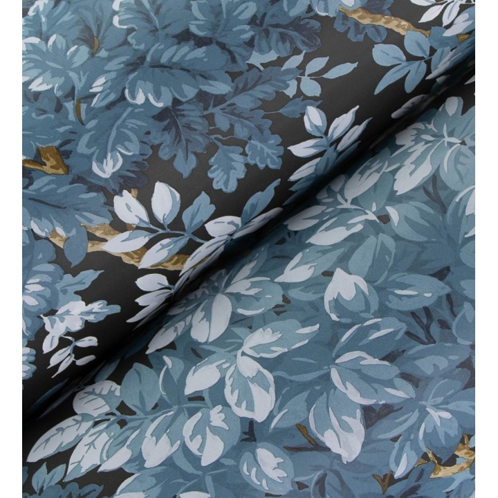 Papel pintado bosque frondoso con tonos azules - Cotswold Foliage 683775
