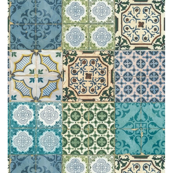 Papel pintado azulejos mediterráneos con estilo árabe - Zafir Mosaic 126339