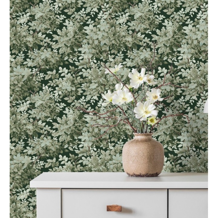 Papel pintado bosque frondoso tonos verde oliva - Cotswold Foliage 683776