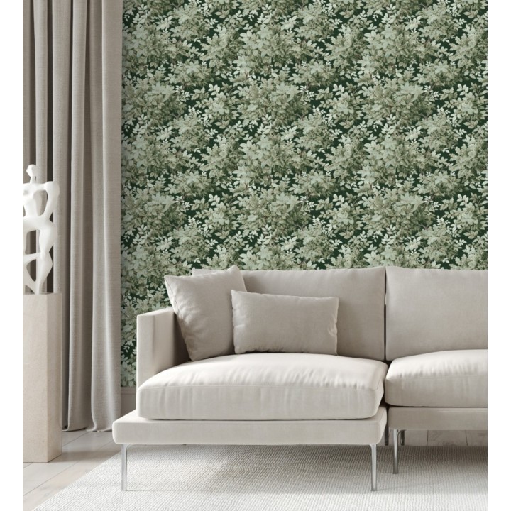 Papel pintado bosque frondoso tonos verde oliva - Cotswold Foliage 683776