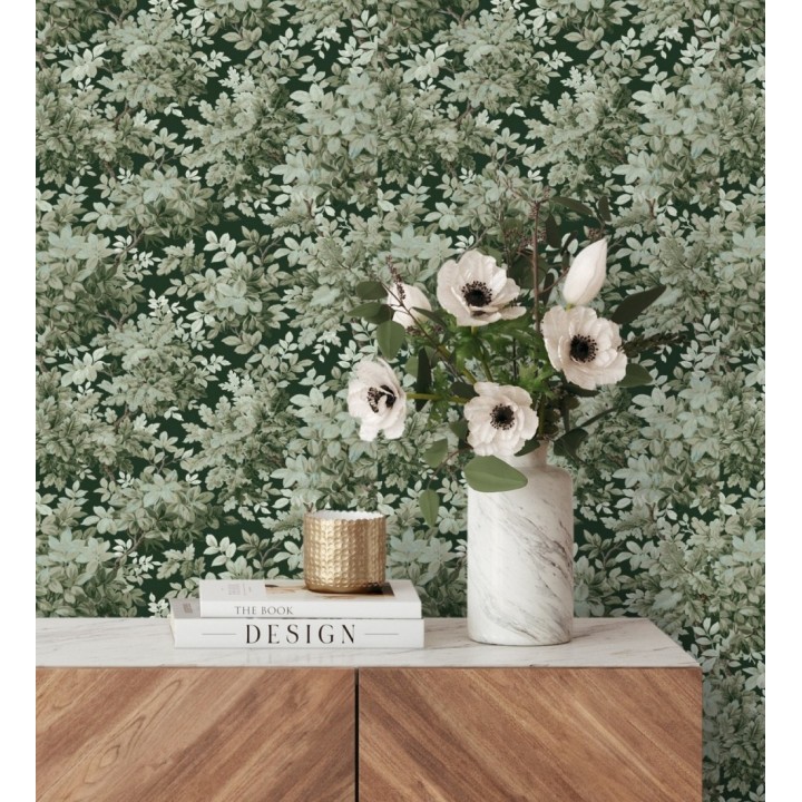 Papel pintado bosque frondoso tonos verde oliva - Cotswold Foliage 683776