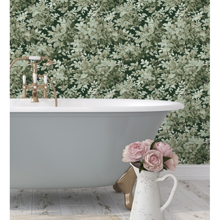 Papel pintado bosque frondoso tonos verde oliva - Cotswold Foliage 683776