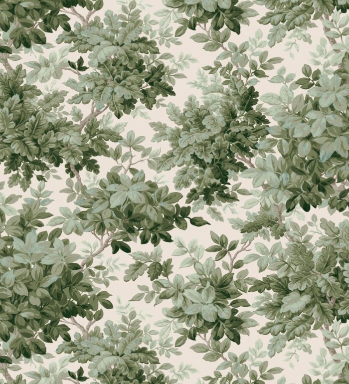 Papel pintado bosque frondoso tonos verde y crema - Cotswold Foliage 683778