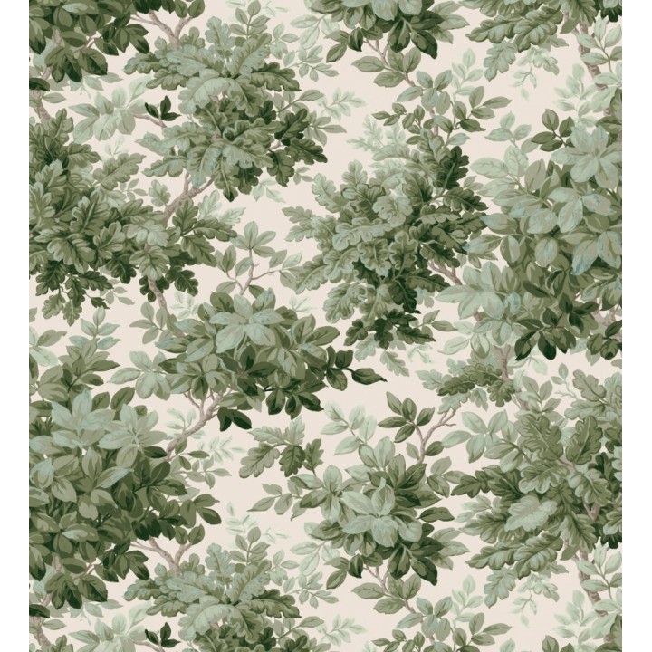 Papel pintado bosque frondoso tonos verde y crema - Cotswold Foliage 683778