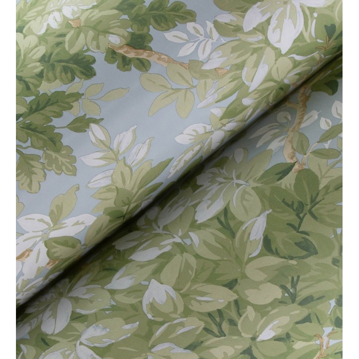 Papel pintado bosque frondoso tonos verde y azul pastel - Cotswold Foliage 683779