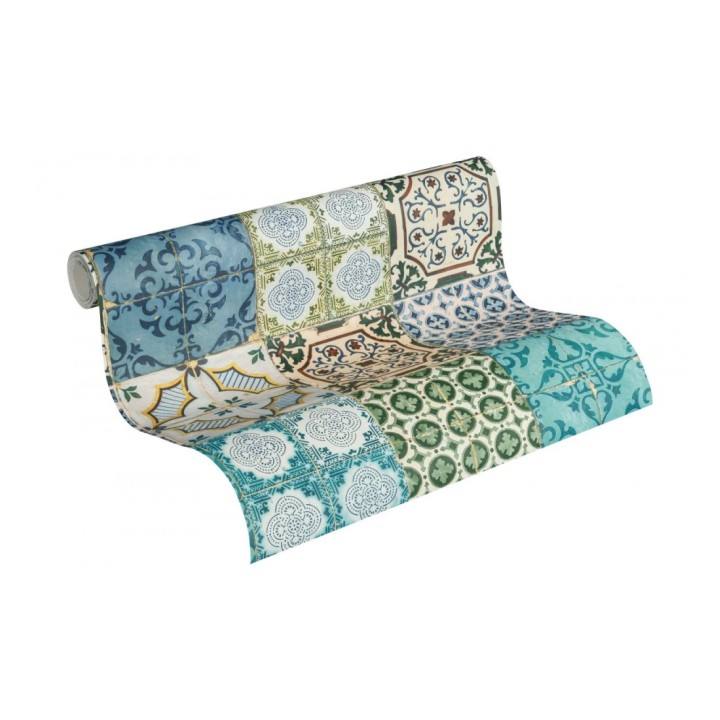 Papel pintado azulejos mediterráneos con estilo árabe - Zafir Mosaic 126339