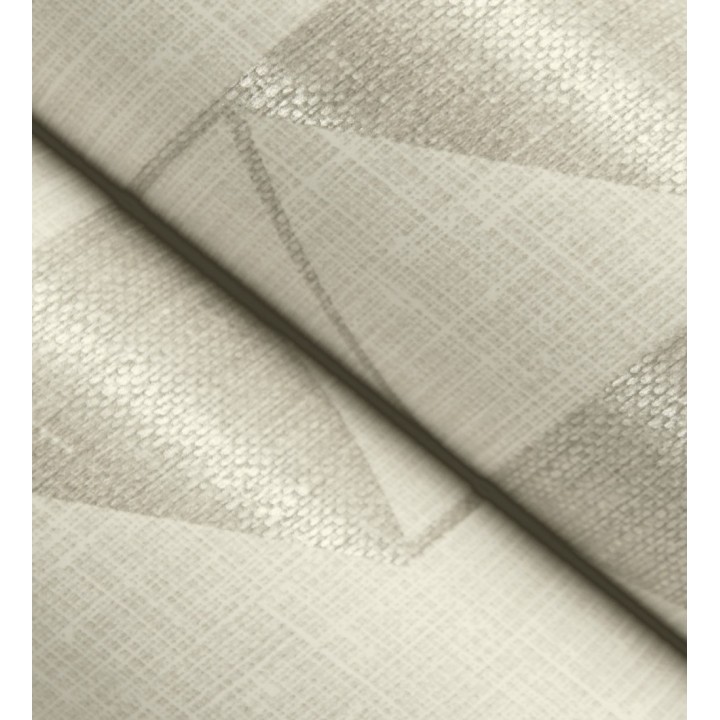 Papel pintado estructura lineal con trama textil color beige tostado - Crystal Grid 683784