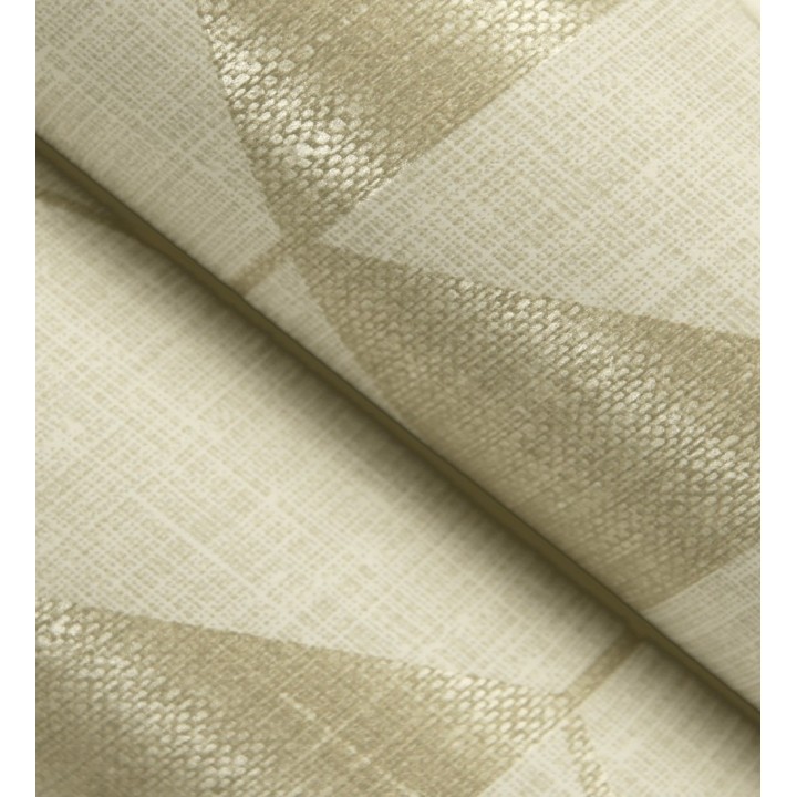 Papel pintado estructura lineal con trama textil color amarillo y oro - Crystal Grid 683786