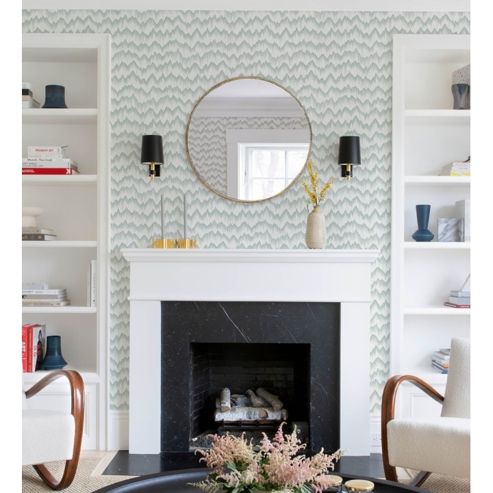 Papel pintado frecuencia de ondas naturales color verde - Misty Waves 683790