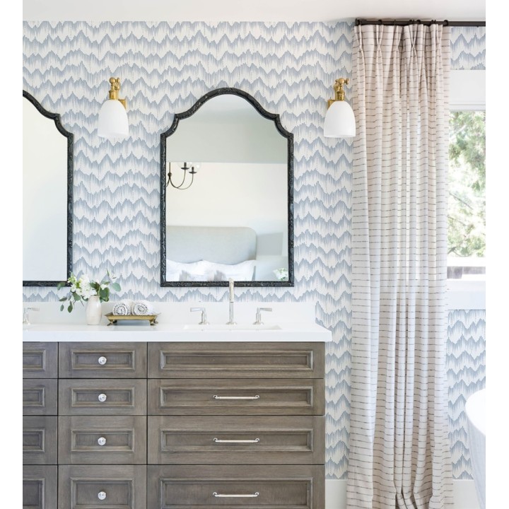 Papel pintado frecuencia de ondas naturales color azul - Misty Waves 683791