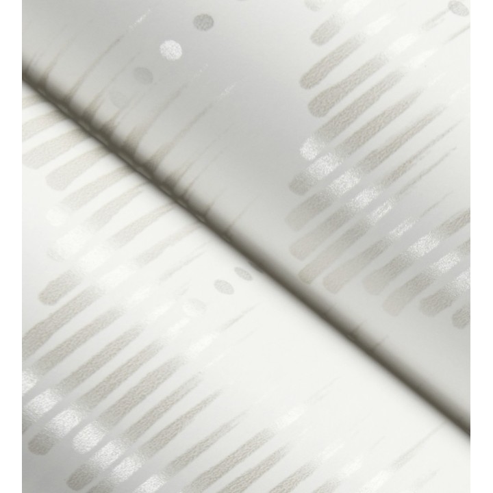 Papel pintado frecuencia de ondas naturales color beige nacarado - Misty Waves 683792