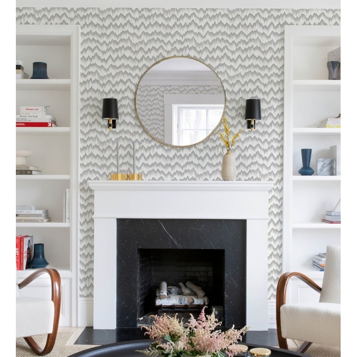 Papel pintado frecuencia de ondas naturales color visón - Misty Waves 683793