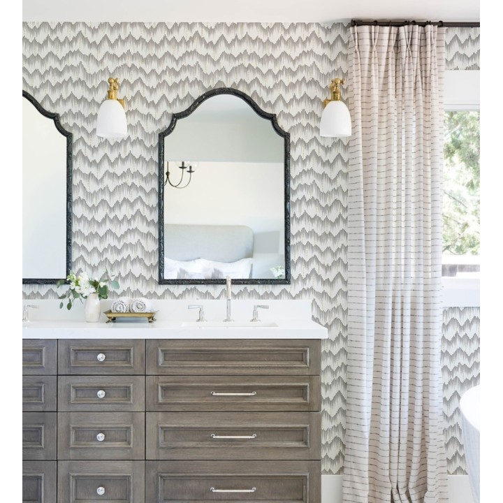 Papel pintado frecuencia de ondas naturales color visón - Misty Waves 683793