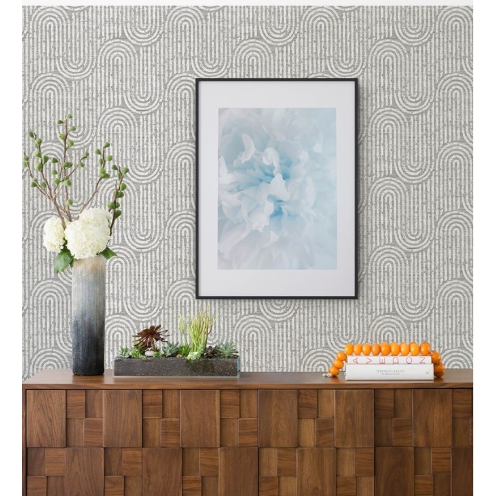 Papel pintado arcos geométricos grises - Juma Arch 683799