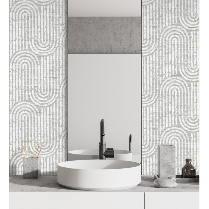 Papel pintado arcos geométricos grises - Juma Arch 683799