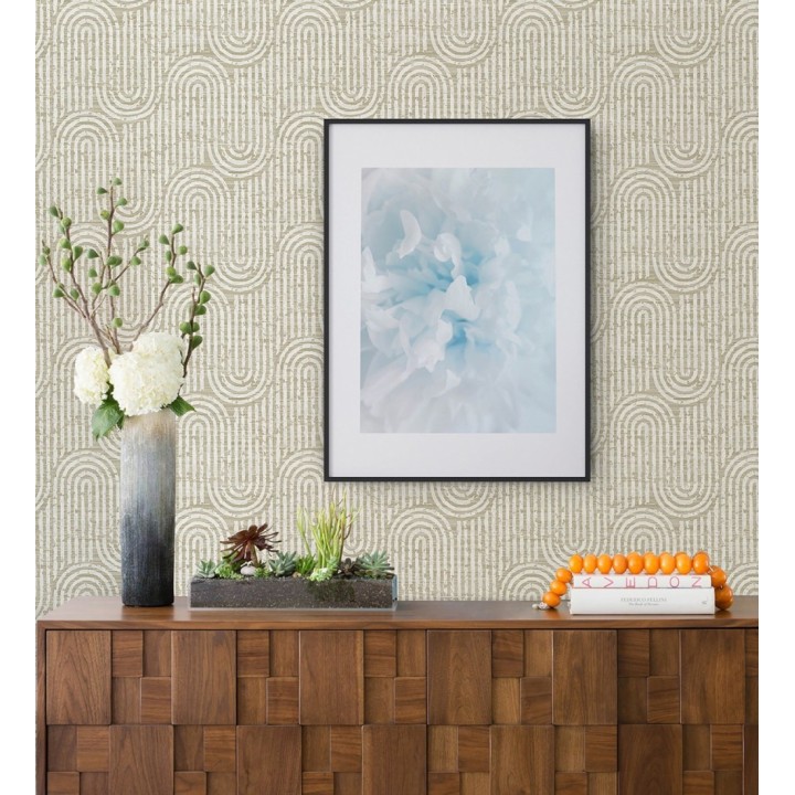 Papel pintado arcos geométricos amarillo mostaza - Juma Arch 683800