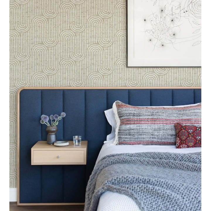 Papel pintado arcos geométricos amarillo mostaza - Juma Arch 683800