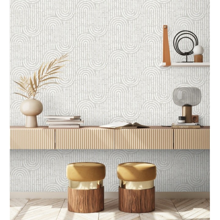 Papel pintado arcos geométricos tonos neutros - Juma Arch 683801