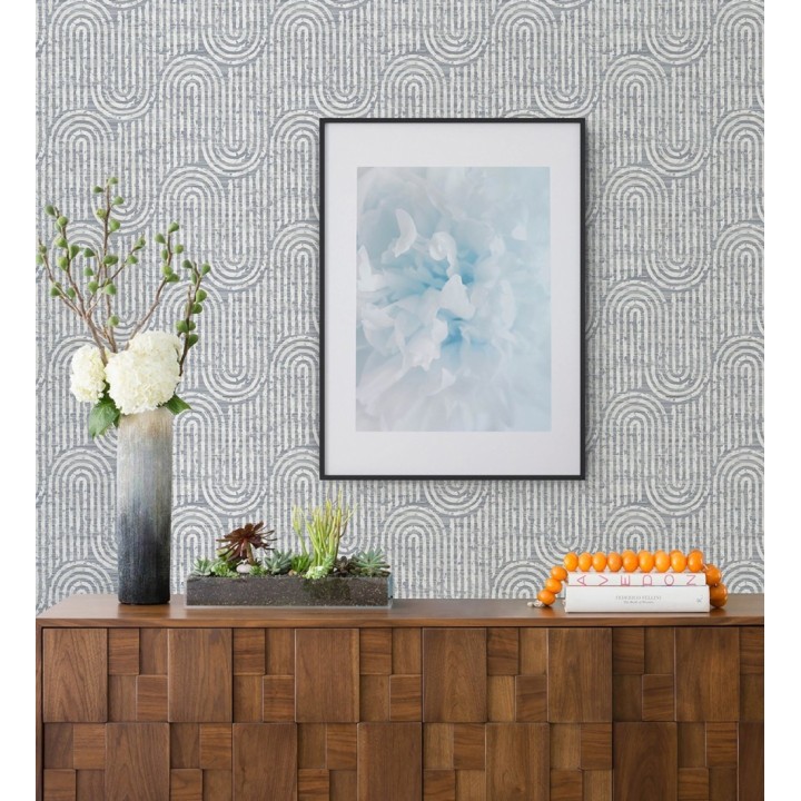 Papel pintado arcos geométricos azul - Juma Arch 683802