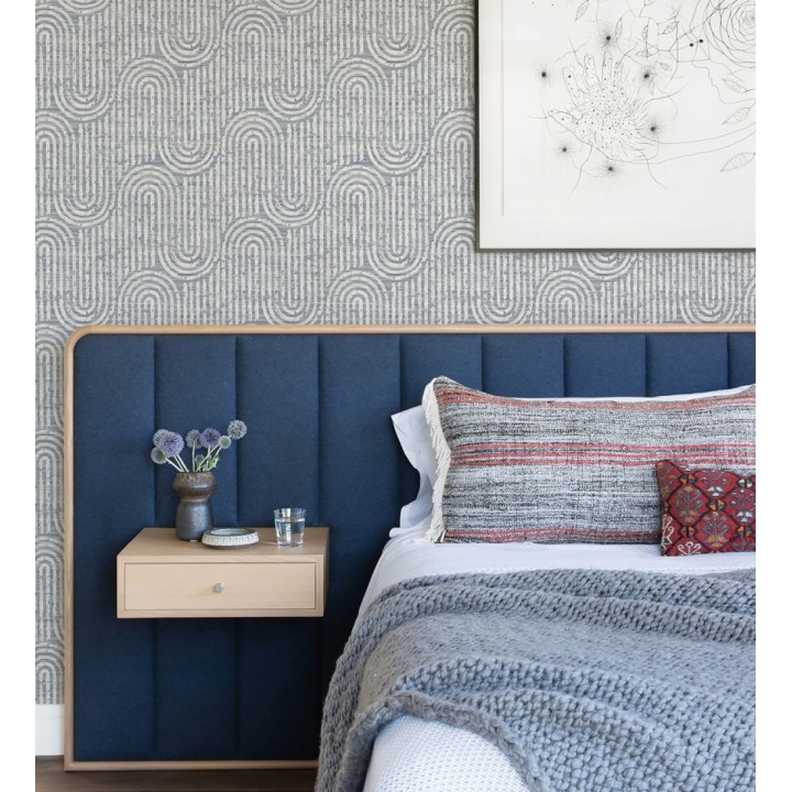 Papel pintado arcos geométricos azul - Juma Arch 683802