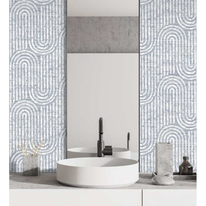 Papel pintado arcos geométricos azul - Juma Arch 683802