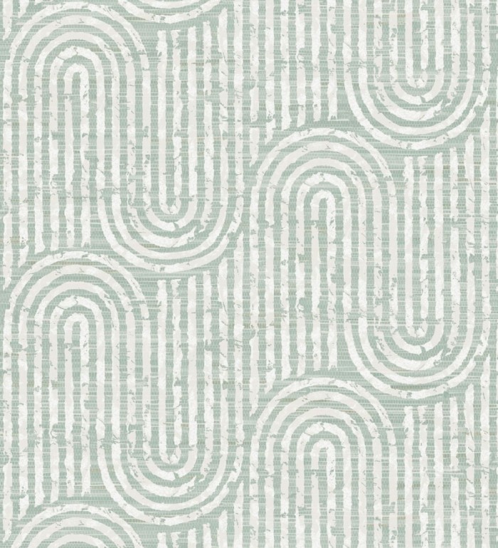 Papel pintado arcos geométricos verde - Juma Arch 683803