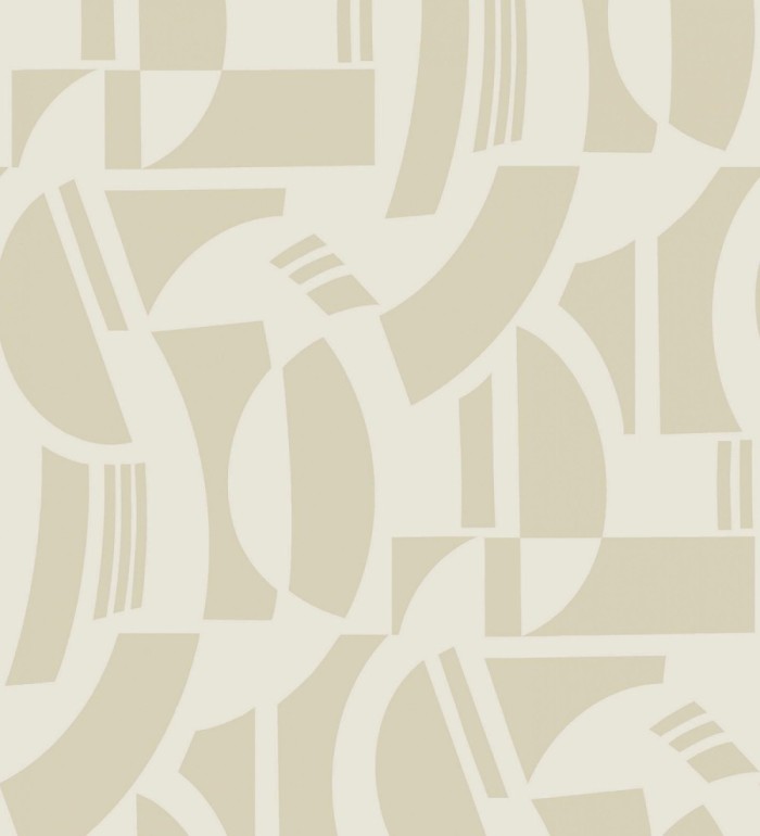 Papel pintado de figuras abstratas en terciopelo beige con relieve - Velvet Strata 683813