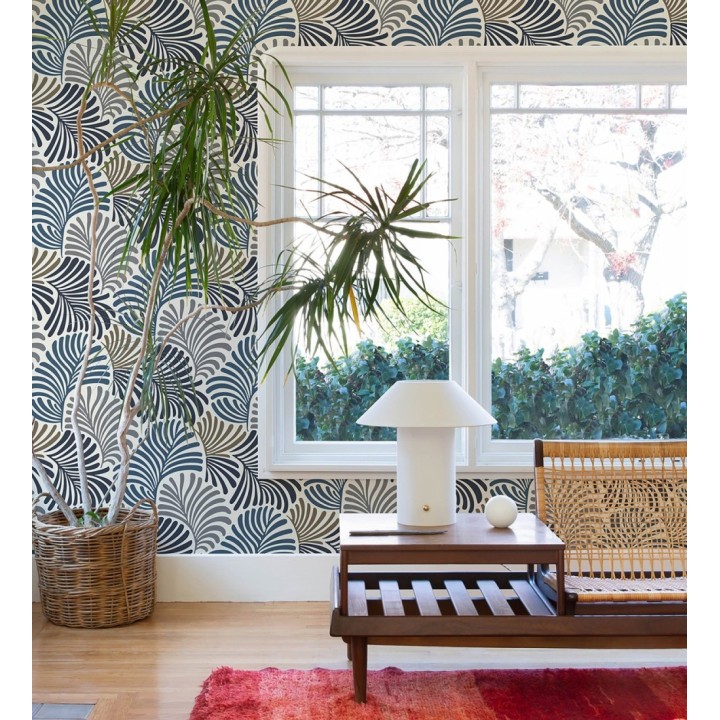 Papel pintado de hojas estilo retro en colores - Amara Palms 683823