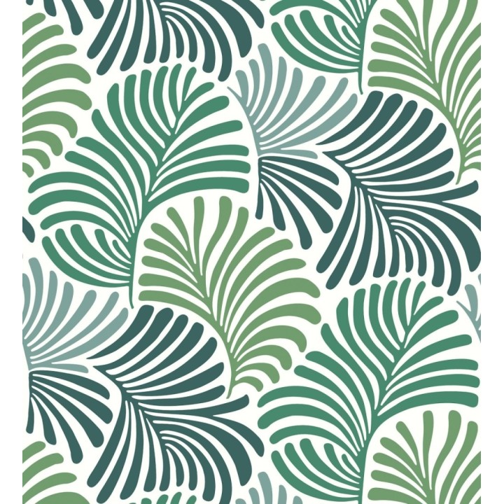Papel pintado de hojas estilo retro en colores verdes - Amara Palms 683825