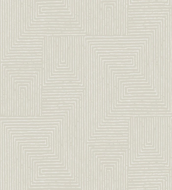 Papel pintado meandro arquitectónico con textura de grabado artesanal - Mondrian Lines 683839