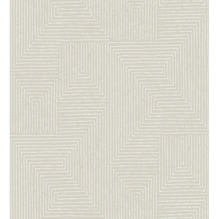 Papel pintado meandro arquitectónico con textura de grabado artesanal - Mondrian Lines 683839