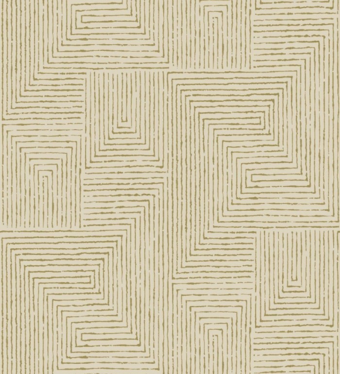 Papel pintado meandro arquitectónico con textura de grabado artesanal - Mondrian Lines 683840