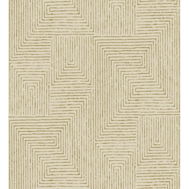 Papel pintado meandro arquitectónico con textura de grabado artesanal - Mondrian Lines 683840