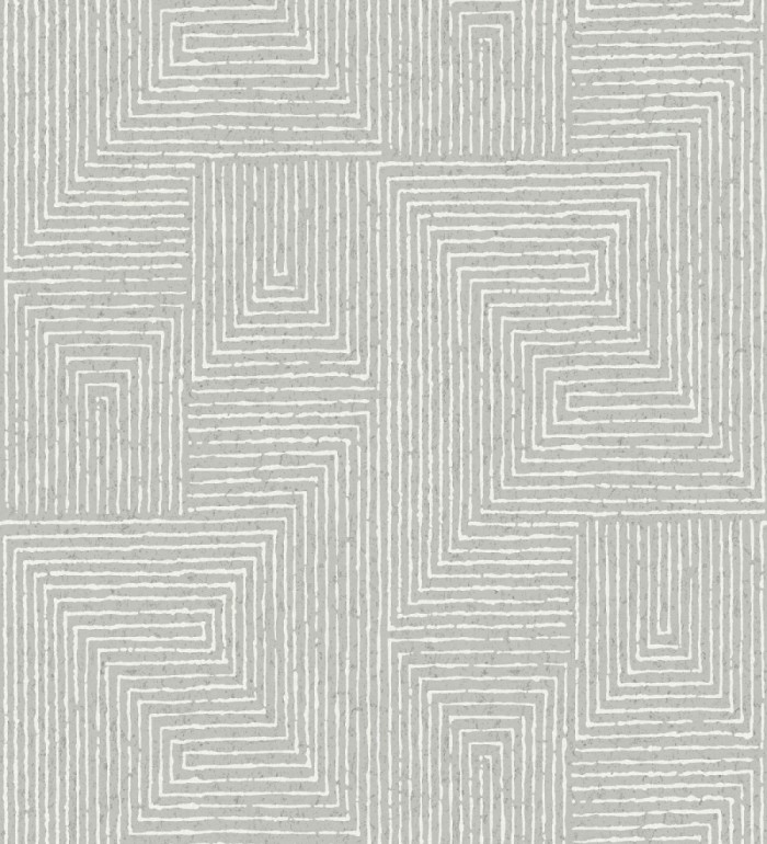 Papel pintado meandro arquitectónico con textura de grabado artesanal - Mondrian Lines 683841