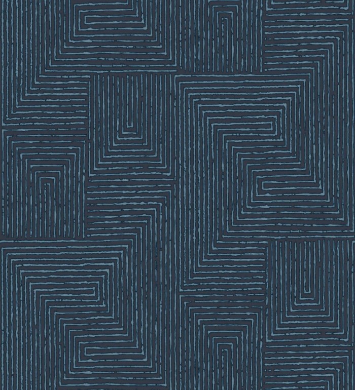 Papel pintado meandro arquitectónico con textura de grabado artesanal - Mondrian Lines 683842