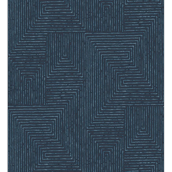 Papel pintado meandro arquitectónico con textura de grabado artesanal - Mondrian Lines 683842