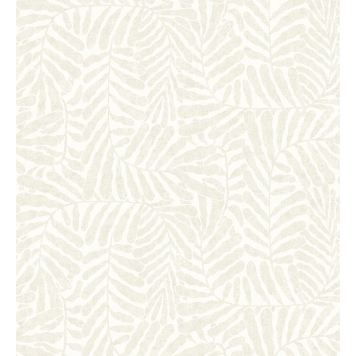 Papel pintado minimalista de hojas nacaradas con fondo blanco - Riviera Opulent 683847