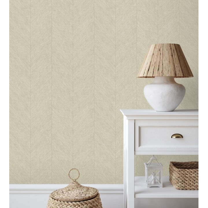 Papel pintado de espigas tejido en hilo noble tonos arena - York Spike 683849