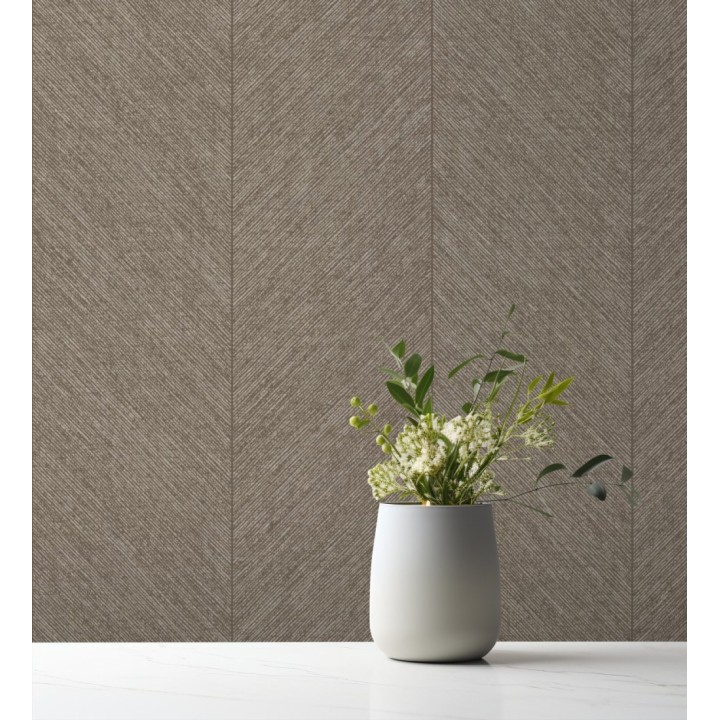 Papel pintado de espigas tejido en hilo noble tonos marrones - York Spike 683851