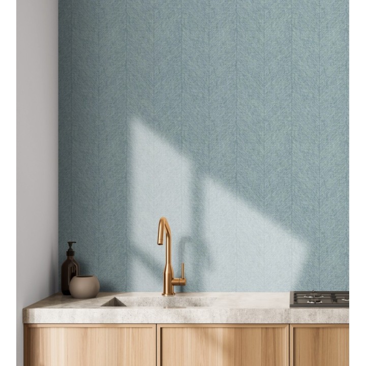 Papel pintado de espigas tejido en hilo noble tonos azul claro - York Spike 683852