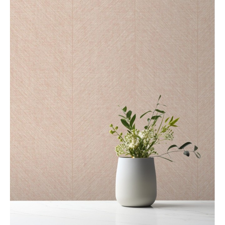 Papel pintado de espigas tejido en hilo noble tonos rosa palo - York Spike 683853